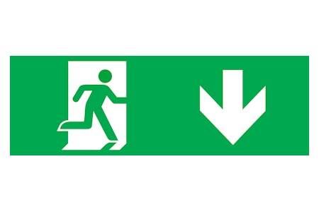 pictogram, persoon nood uit beneden