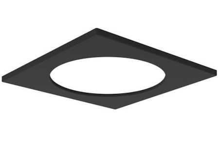 DL vierkante afdekring voor gatmaat 90-102mm t.b.v. 10W zwart