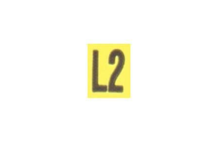 sticker L2 9x13mm geel/zwart