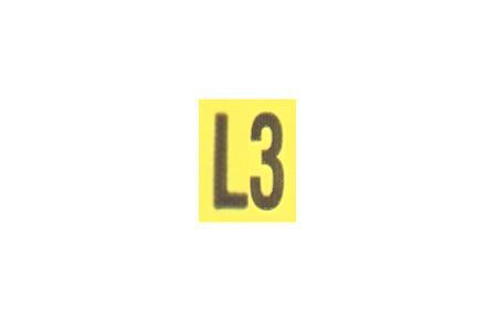 sticker L3 9x13mm geel/zwart